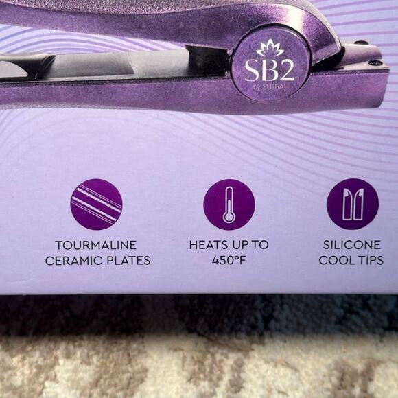 SB2 by SUTRA 1" Tourmaline-Infused Ceramic Flat Iron Hair Straightening NIB - Picture 5 of 12